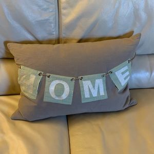Home Tan Throw Pillow